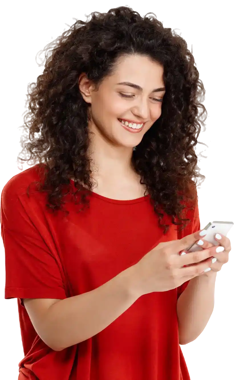 Mulher usando o celular